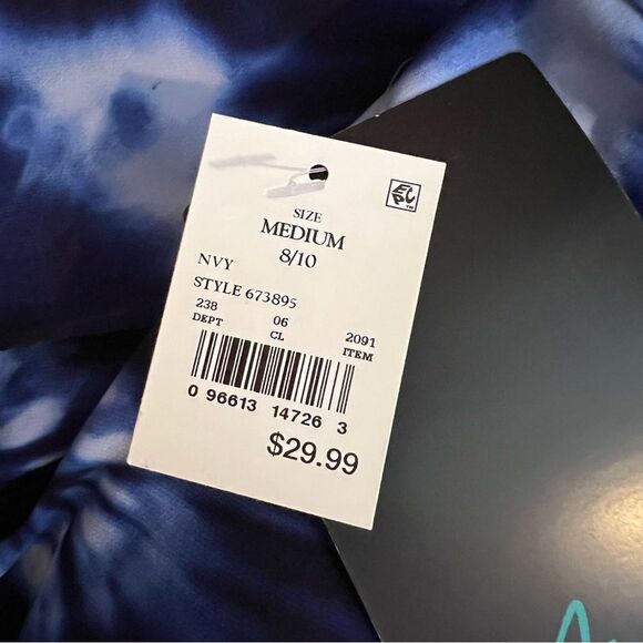 Aqua Green Navy Tie Dye Tiered Tankini Top NWT - Picture 10 of 12